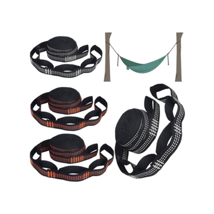 Set de curele de suspensie pentru hamac, suport pentru leagan, 2 bare de suport, multicolor