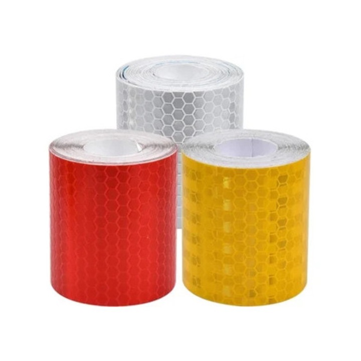 Benzile reflectorizante de siguranta, set de 3 role, 5cm x 3m, 3 culori