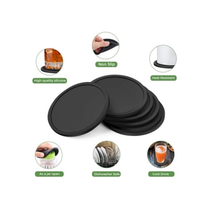 Hőálló szilikon ital alátétek, 4 darabos készlet, csúszásmentes