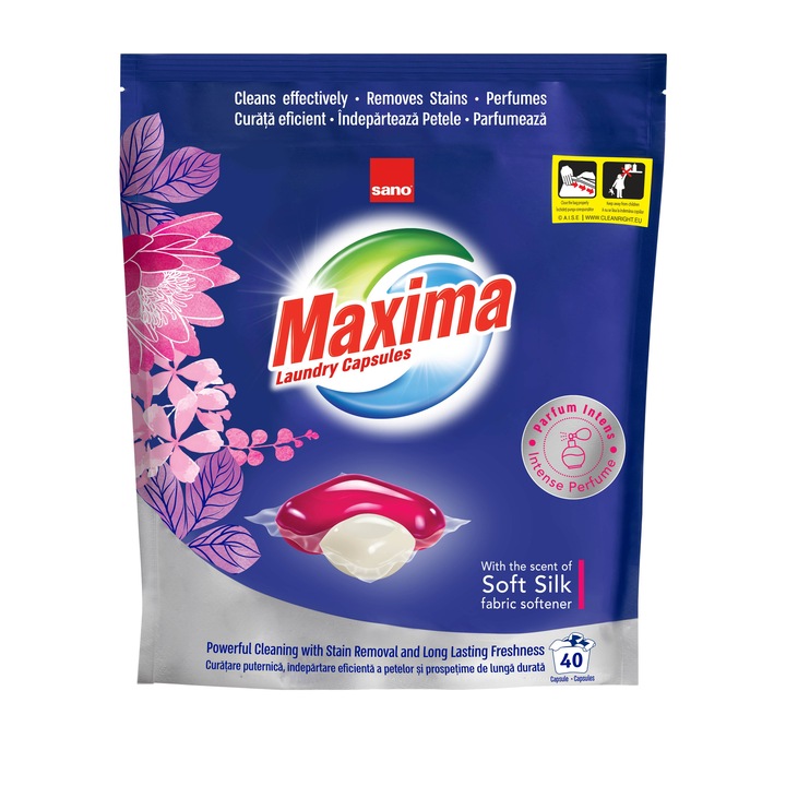 Mosószer, Sano Maxima Gel Capsule Soft Silk, 40 db