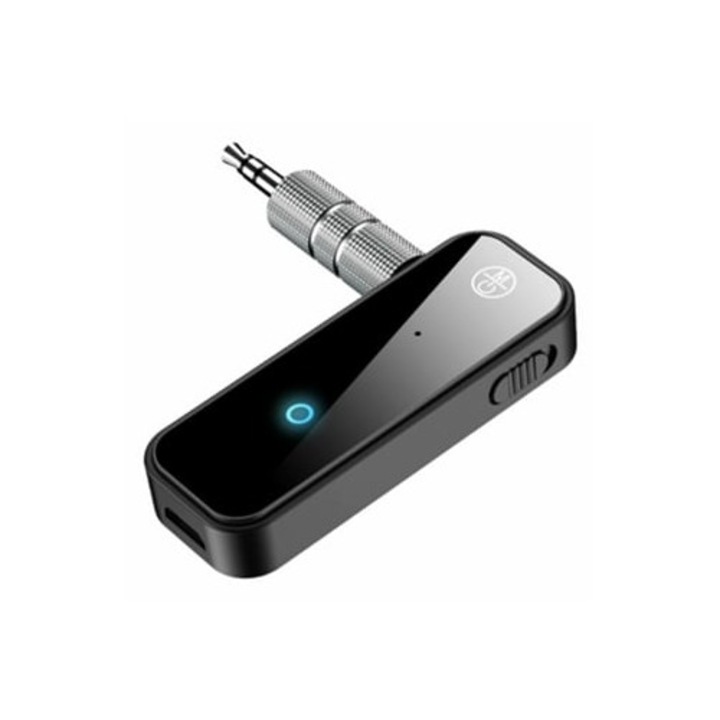 Adaptor audio wireless, Bluetooth 5.0, 2-in-1, Jack 3.5mm, Negru