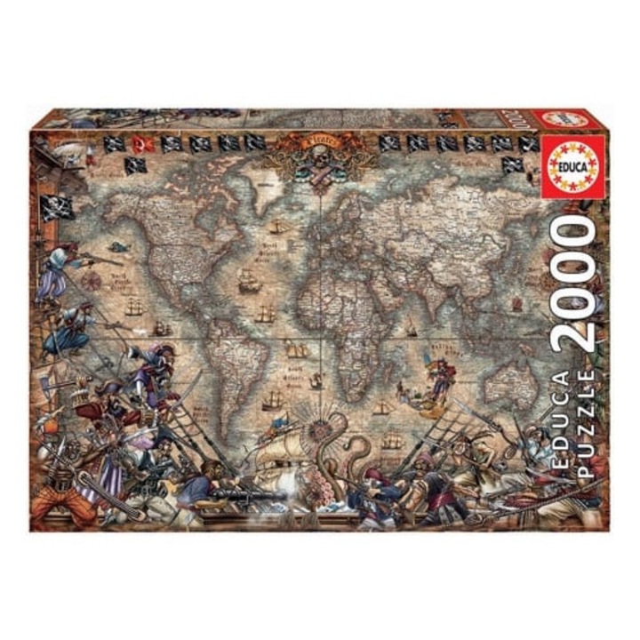 Puzzle 2000 darabos kalóztérkép, 12 év