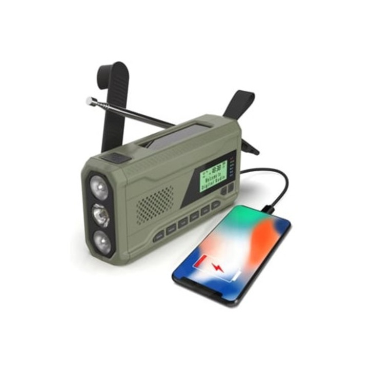 Radio portabil solar, 4500mAh, cu functie FM si lanterna