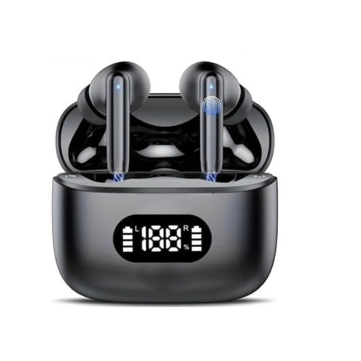 Vezeték nélküli fejhallgató, fekete, zajszűrővel