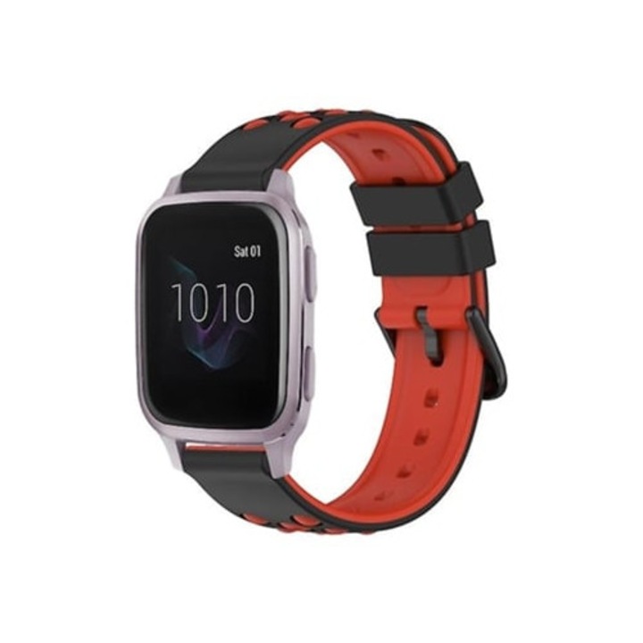 Okosóra szíj Garmin Venu Sq 20mm, fekete-piros, szett