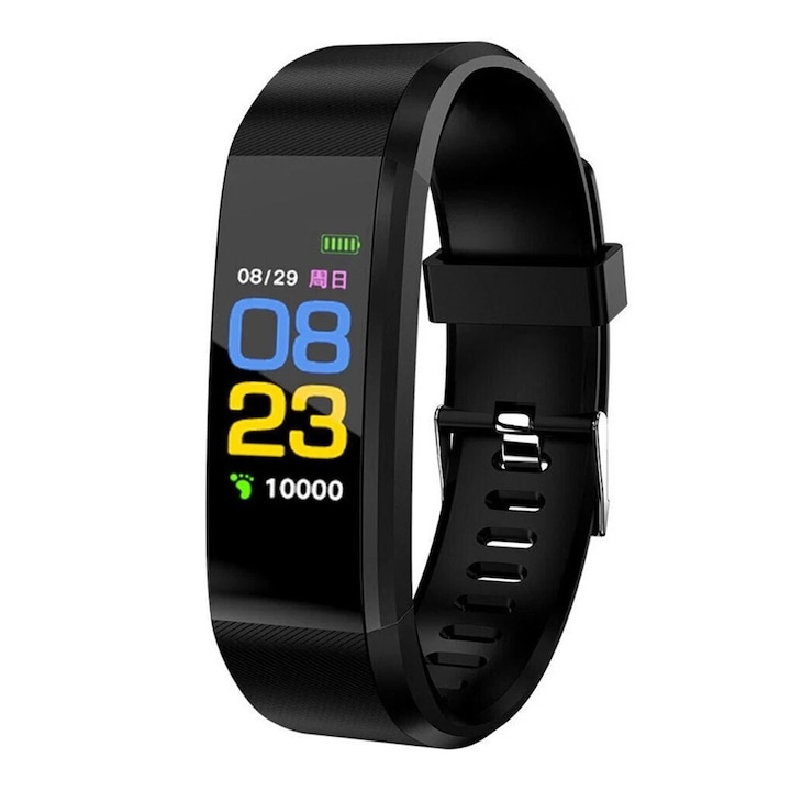 Bratara fitness sportiva, tracker de activitate pentru copii, negru