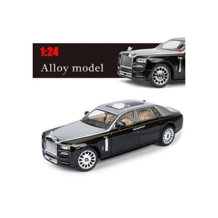 Masinuta diecast 1:24 cu sunet si lumina, negru