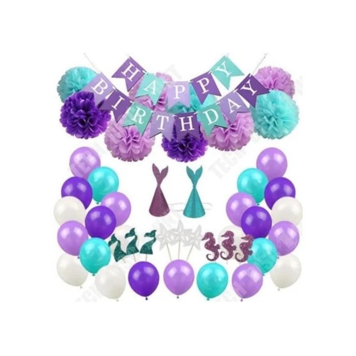 Parti lufik, tortadíszek, szett, többszínű