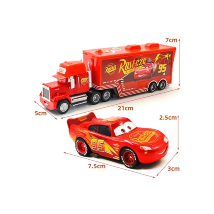 Diecast fém kisautó szett 1:55 Pixar Cars 3 Jackson, Mack, Uncle Truck