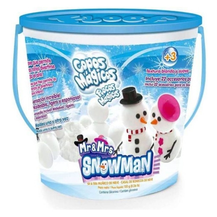 Set Creativ cu Matrite, Fulgi Magici Domnul si Doamna Om de Zapada, 3 ani+