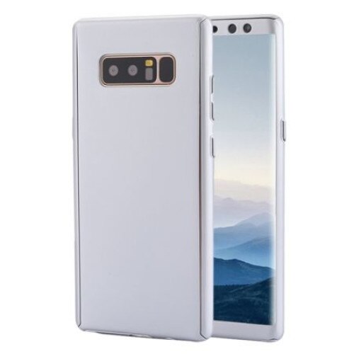 Husa Samsung Galaxy Note 8 Flippy Full Cover 360 Argintiu + Folie de protectie
