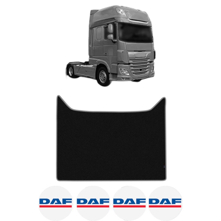 Covoras Camion Tir DAF XF 106 din 2012-2017, Auto, 4x Stickere auto cu DAF