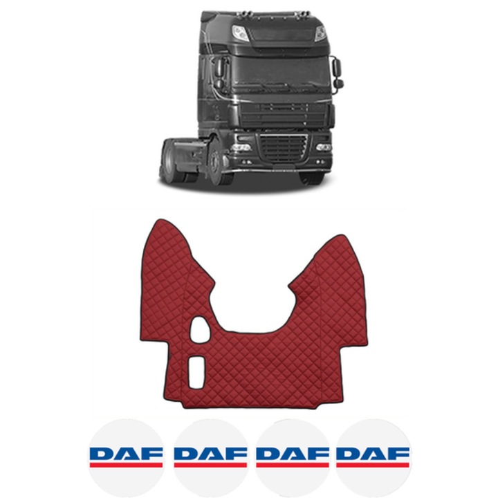 Covoras Camion Tir DAF 95 XF din 1997-2002, Auto, 4x Stickere auto cu DAF