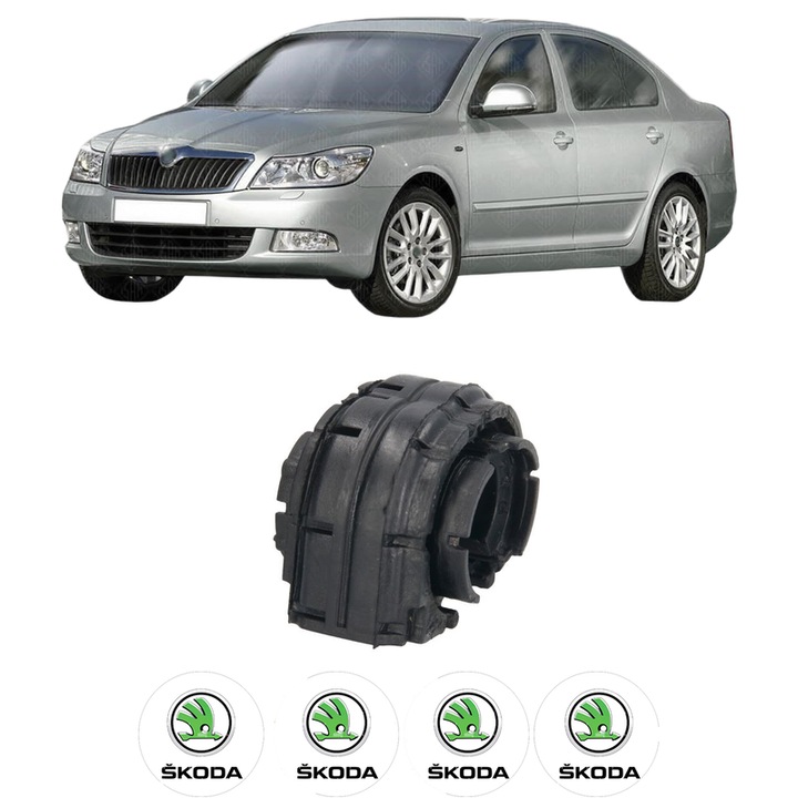 Bucsa bara stabilizatoare Spate Dreapta Stanga SKODA OCTAVIA II (1Z3) din 2004-2013, Auto, Febi, 4x Stickere auto cu SKODA
