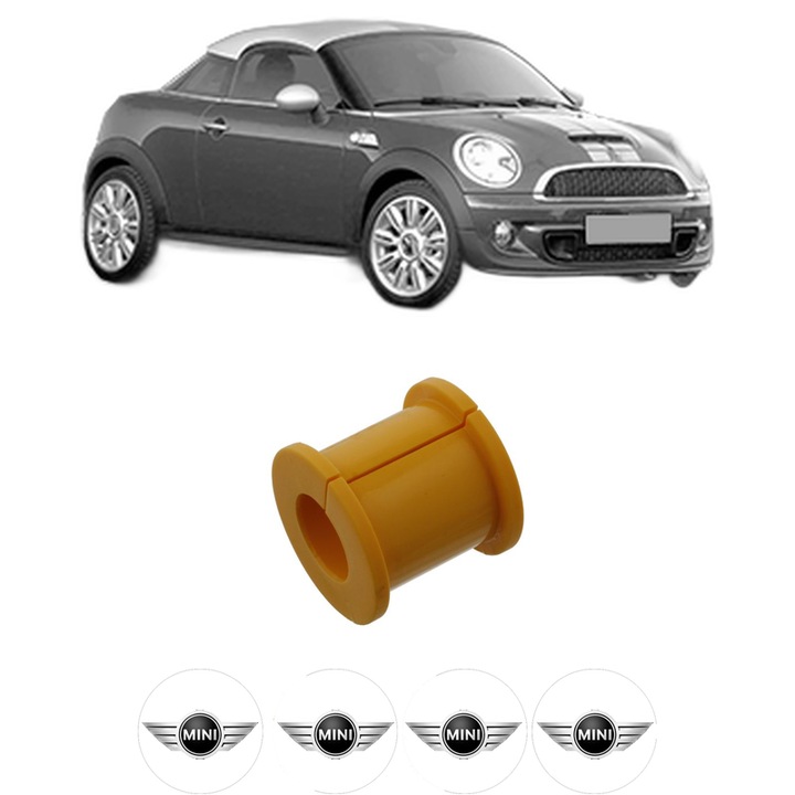 Bucsa bara stabilizatoare Spate Dreapta Stanga MINI MINI Coupe (R58) din 2010-2015, Auto, Febi, 4x Stickere auto cu MINI