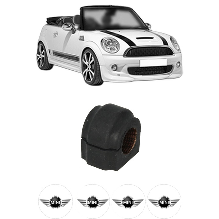 Bucsa bara stabilizatoare Spate Dreapta Stanga MINI MINI Convertible (R57) din 2007-2015, Auto, Febi, 4x Stickere auto cu MINI