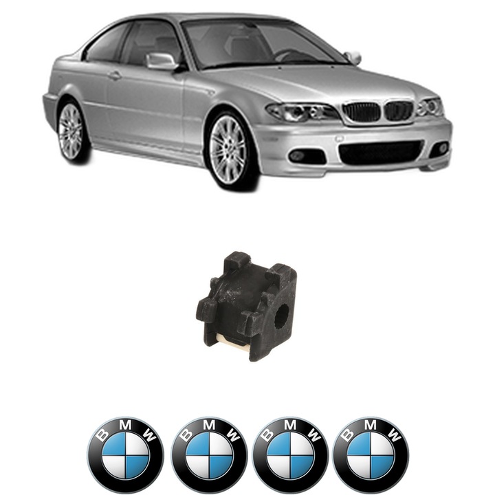 Bucsa bara stabilizatoare Spate Dreapta Stanga BMW Seria 3 Coupe (E46) din 1998-2006, Auto, Febi, 4x Stickere auto cu BMW