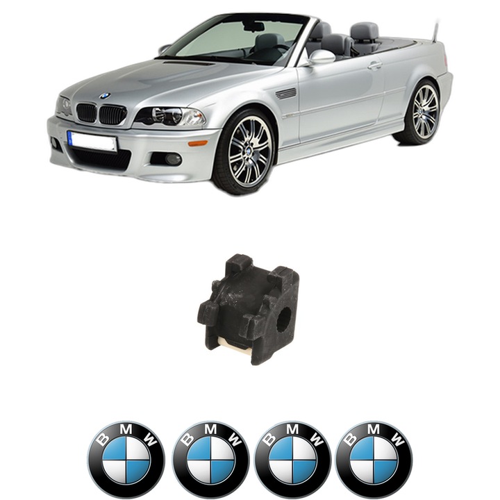 Bucsa bara stabilizatoare Spate Dreapta Stanga BMW Seria 3 Convertible (E46) din 2000-2007, Auto, Febi, 4x Stickere auto cu BMW