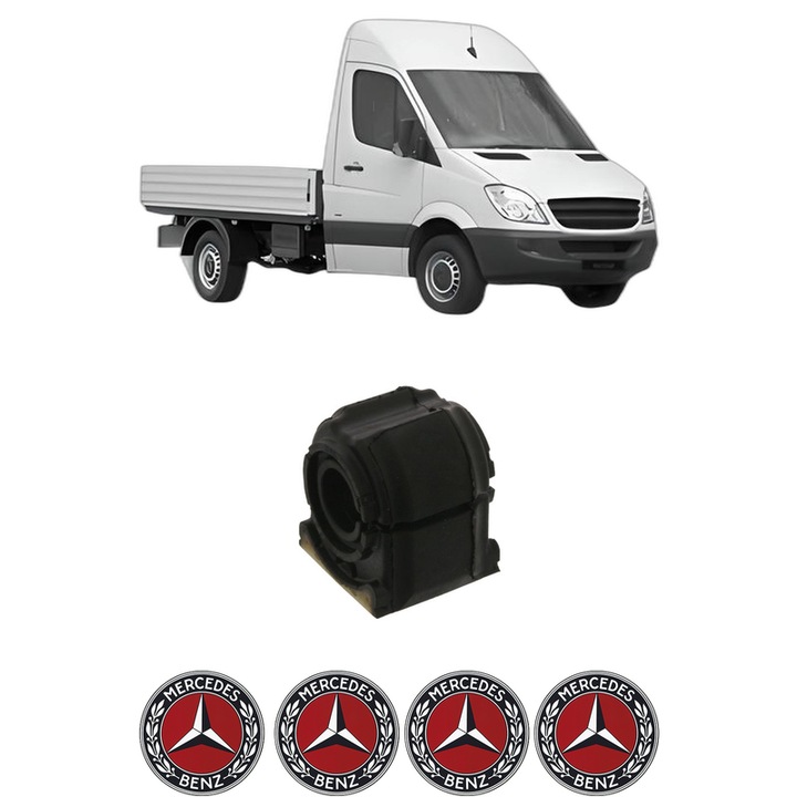 Bucsa bara stabilizatoare Fata Dreapta Stanga MERCEDES-BENZ SPRINTER 3, 5-t Platform/Chassis (B906) din 2006-2018, Auto, Febi, 4x Stickere auto cu MERCEDES-BENZ