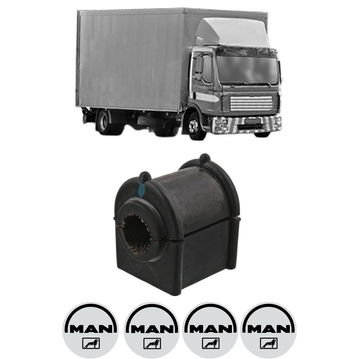 Bucsa bara stabilizatoare Spate Dreapta Stanga MAN TGL I din 2004-2022, Auto, Febi, 4x Stickere auto cu MAN
