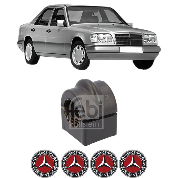 Bucsa bara stabilizatoare Spate Dreapta Stanga MERCEDES-BENZ 124 Saloon (W124) din 1984-1993, Auto, Febi, 4x Stickere auto cu MERCEDES-BENZ