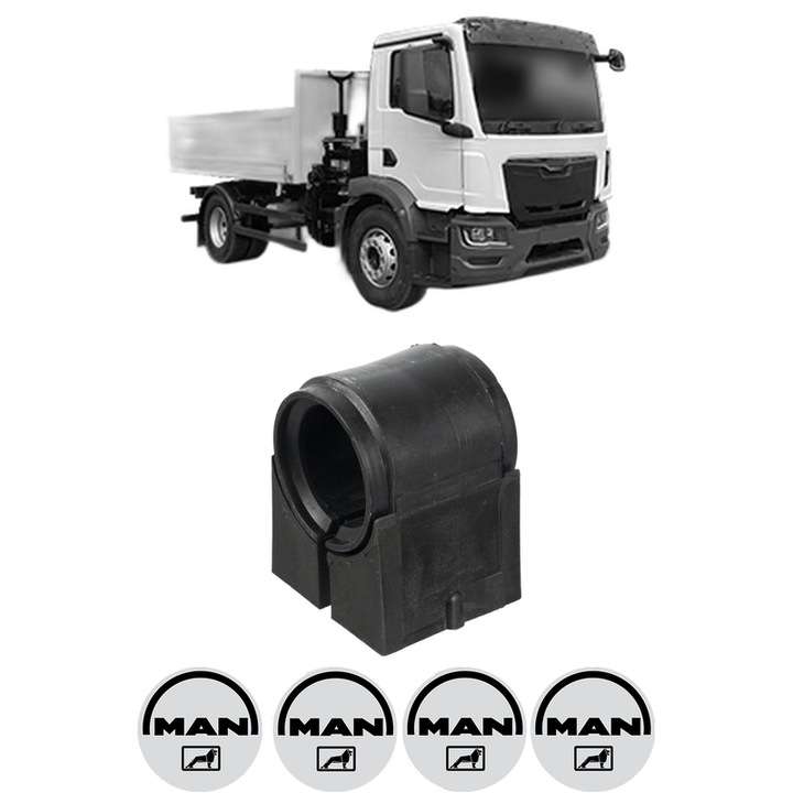 Bucsa bara stabilizatoare Fata Dreapta Stanga MAN TGM II din 2020, Auto, Febi, 4x Stickere auto cu MAN