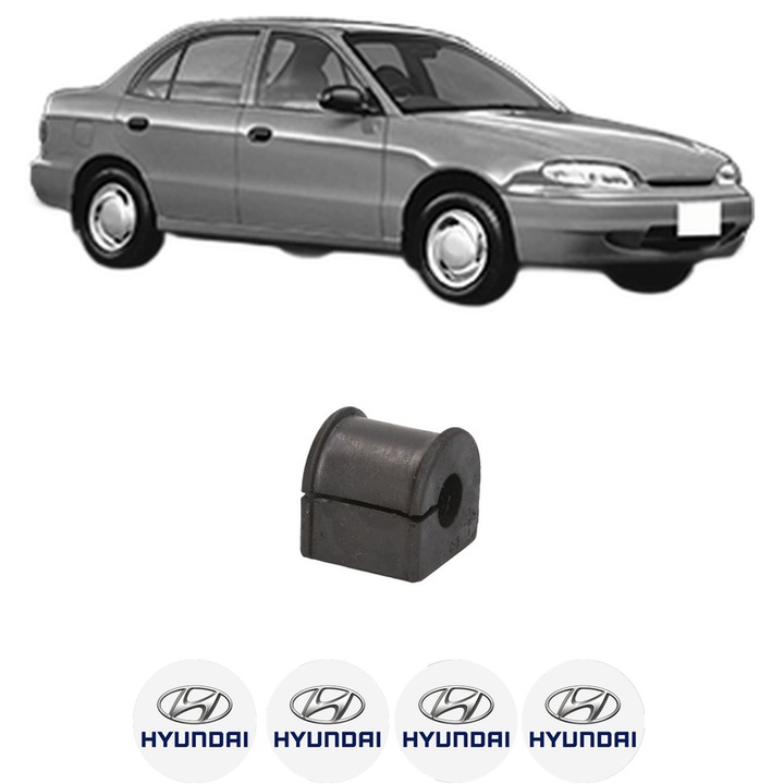 Bucsa bara stabilizatoare Spate Dreapta Stanga HYUNDAI ACCENT Saloon (X-3) din 1994-2000, Auto, Febi, 4x Stickere auto cu HYUNDAI