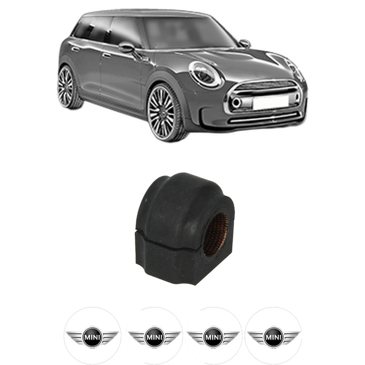 Bucsa bara stabilizatoare Spate Dreapta Stanga MINI MINI CLUBMAN (R55) din 2007-2014, Auto, Febi, 4x Stickere auto cu MINI
