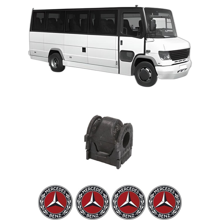 Bucsa bara stabilizatoare Fata Dreapta Stanga MERCEDES-BENZ VARIO Bus (B670) din 1996-2010, Auto, Febi, 4x Stickere auto cu MERCEDES-BENZ