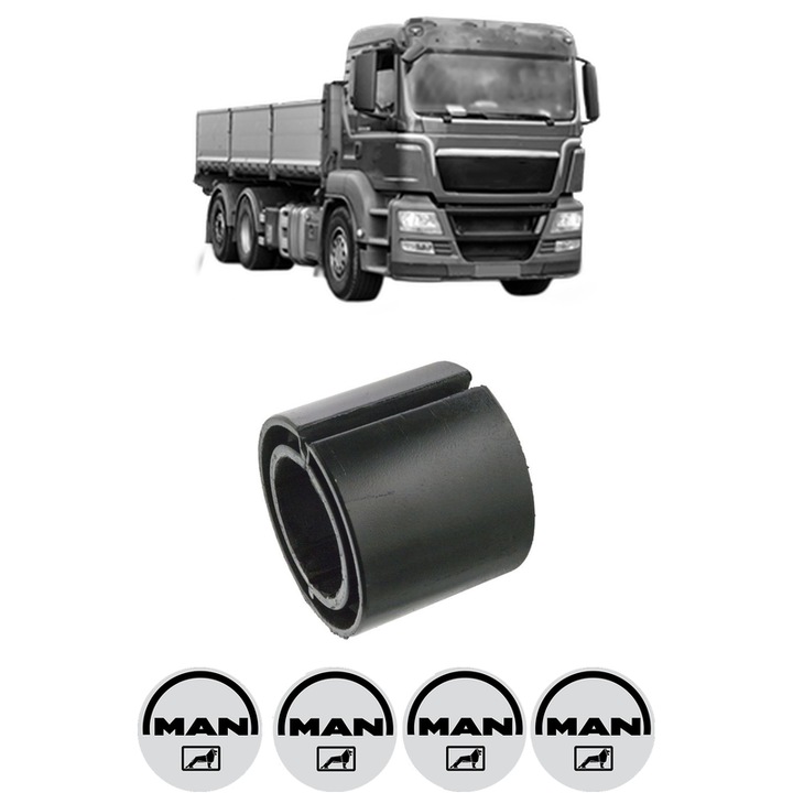 Bucsa bara stabilizatoare Spate Dreapta Stanga MAN TGS I din 2006-2022, Auto, Febi, 4x Stickere auto cu MAN