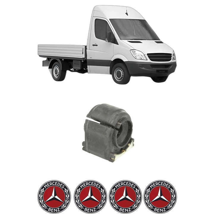 Bucsa bara stabilizatoare Spate Dreapta Stanga MERCEDES-BENZ SPRINTER 3, 5-t Platform/Chassis (B906) din 2006-2018, Auto, Febi, 4x Stickere auto cu MERCEDES-BENZ