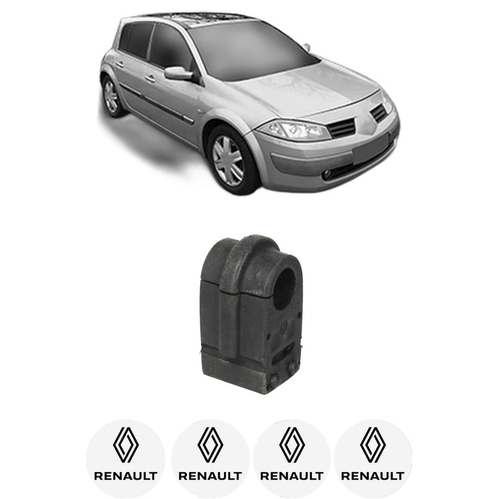 Bucsa bara stabilizatoare Fata Dreapta Stanga RENAULT MEGANE II Hatchback Van (KM0/2_) din 2003-2009, Auto, Febi, 4x Stickere auto cu RENAULT