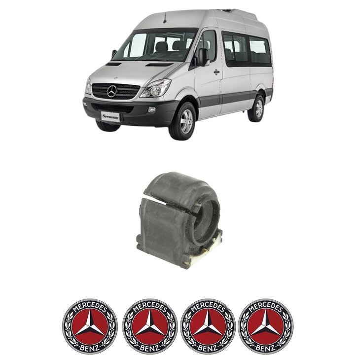 Bucsa bara stabilizatoare Spate Dreapta Stanga MERCEDES-BENZ SPRINTER 3, 5-t Bus (B906) din 2006-2018, Auto, Febi, 4x Stickere auto cu MERCEDES-BENZ