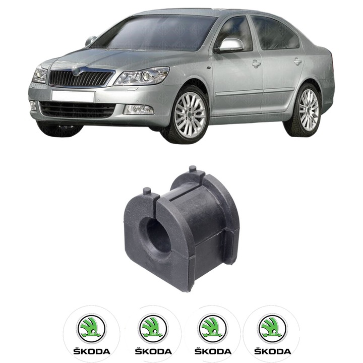 Bucsa bara stabilizatoare Spate Dreapta Stanga SKODA OCTAVIA II (1Z3) din 2004-2013, Auto, Febi, 4x Stickere auto cu SKODA