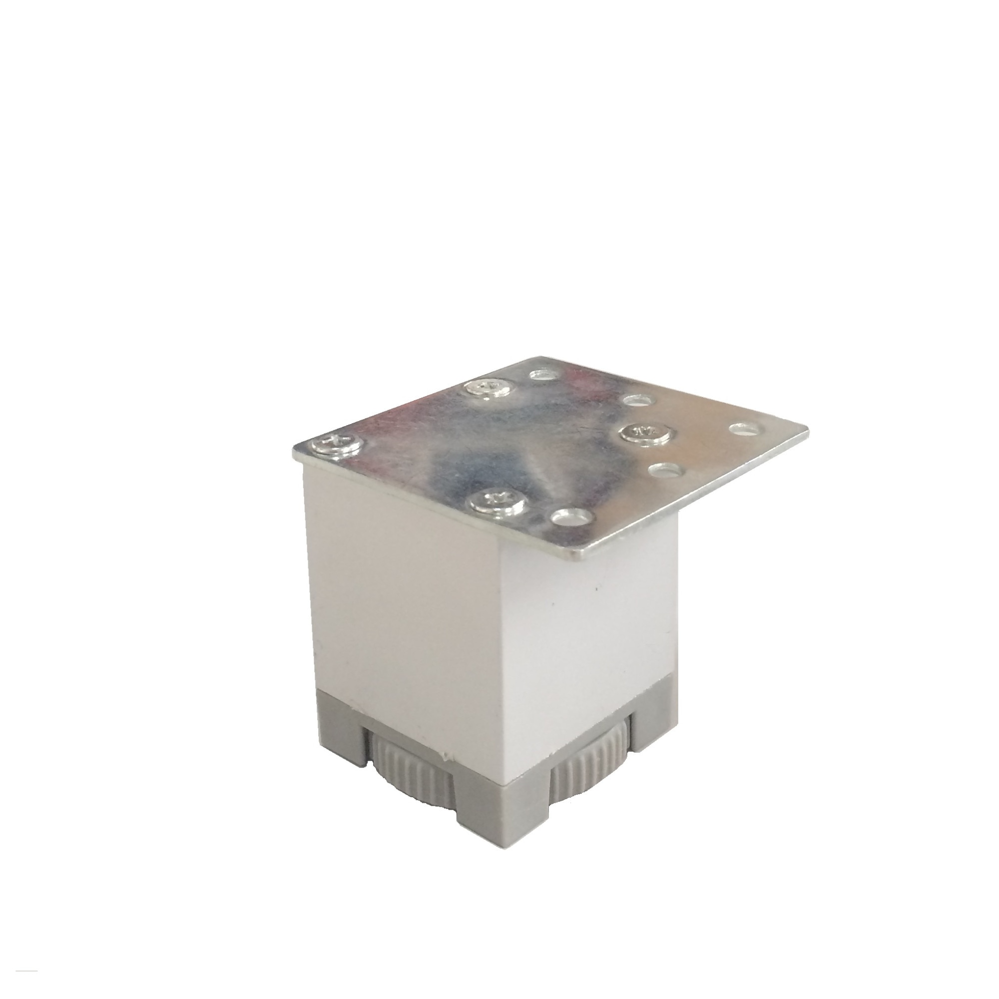 Picior metalic pentru mobilier H:50 mm, finisaj aluminiu, profil patrat 40x40 mm fara masca, AN1