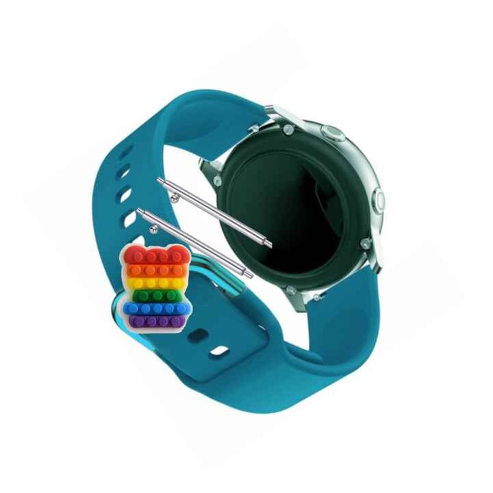 Hama Fit Watch 5010 okosóra szíj, minden csuklóra illeszkedő pánt, biztonságos rögzítés, szilikon hurok, kékeszöld