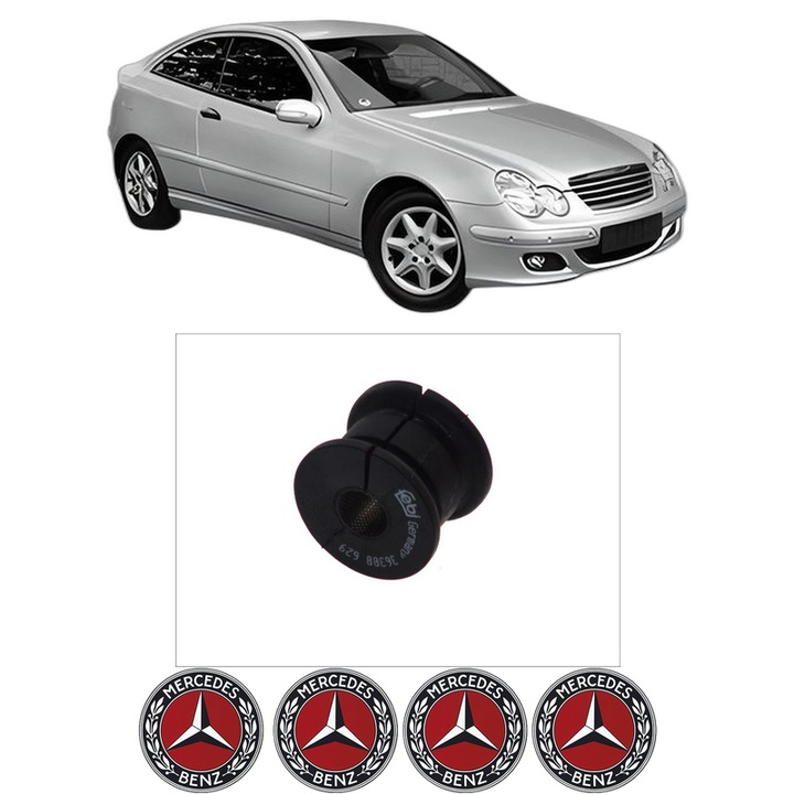 Bucsa bara stabilizatoare Spate Dreapta Stanga MERCEDES-BENZ C-CLASS Coupe (CL203) din 2001-2008, Auto, Febi, 4x Stickere auto cu MERCEDES-BENZ