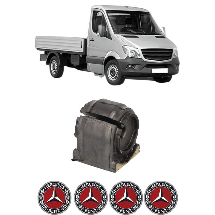 Bucsa bara stabilizatoare Spate Dreapta Stanga MERCEDES-BENZ SPRINTER 3-t Platform/Chassis (B906) din 2006-2016, Auto, Febi, 4x Stickere auto cu MERCEDES-BENZ