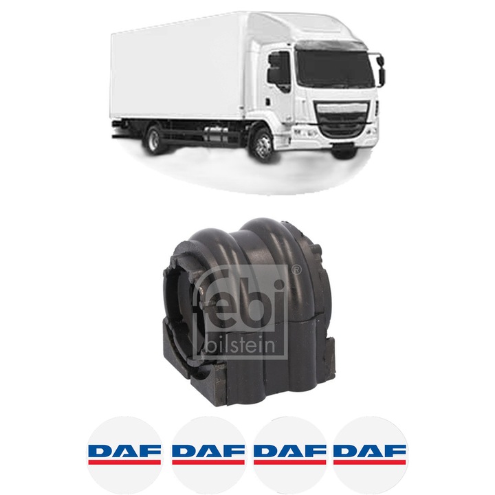 Bucsa bara stabilizatoare Fata Dreapta Stanga DAF LF din 2013-2019, Auto, Febi, 4x Stickere auto cu DAF
