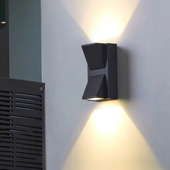 Aplica LED exterior Alessandro DESIGN, 6 W, IP65, negru, 6x8x14cm