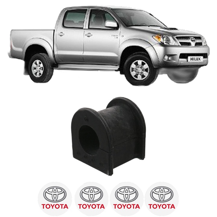Bucsa bara stabilizatoare Fata Dreapta Stanga TOYOTA HILUX VII Pickup (_N1_, _N2_, _N3_) din 2004-2015, Auto, Febi, 4x Stickere auto cu TOYOTA