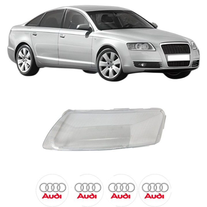 Sticla Far Stanga AUDI A6 C6 (4F2) din 2004-2011, Auto, 4x Stickere auto cu AUDI