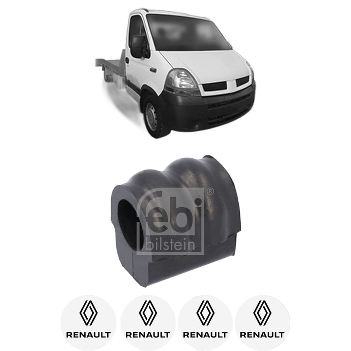 Bucsa bara stabilizatoare Fata Dreapta Stanga RENAULT MASTER PRO Platform/Chassis (HH__, UH__) din 2005-2010, Auto, Febi, 4x Stickere auto cu RENAULT