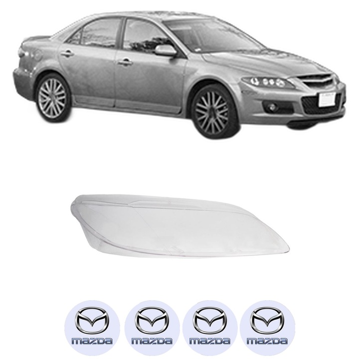 Sticla Far Dreapta MAZDA 6 Hatchback (GG) din 2002-2007, Auto, 4x Stickere auto cu MAZDA