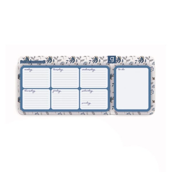 Planificator Gipta Data Week, 13 x 30 cm, copertă rigidă, 57 de file