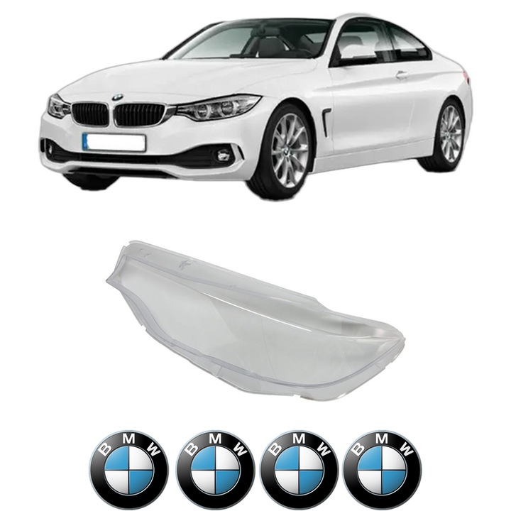 Sticla Far Stanga BMW Seria 4, F32, F33, F82, F83 din 2013-2017, Auto, 4x Stickere auto cu BMW