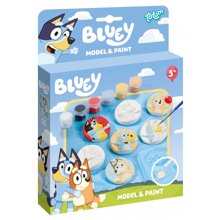 Trusa creativa, Totum, Bluey, figurine din ipsos DIY