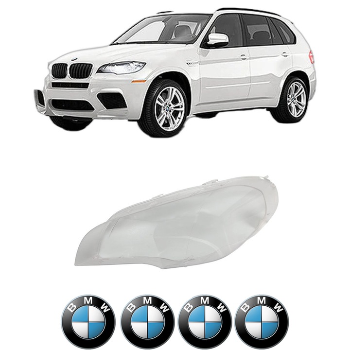 Sticla Far Stanga BMW Seria X5 (E70) din 2006-2013, Auto, 4x Stickere auto cu BMW