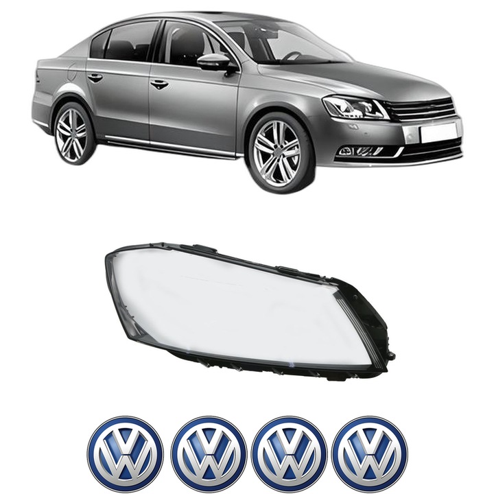 Sticla Far Dreapta Volkswagen PASSAT, B7 din 2010-2014, Auto, 4x Stickere auto cu Volkswagen