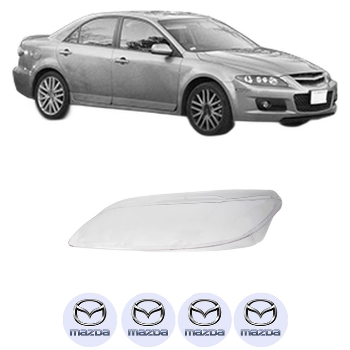 Sticla Far Stanga MAZDA 6 Hatchback (GG) din 2002-2007, Auto, 4x Stickere auto cu MAZDA